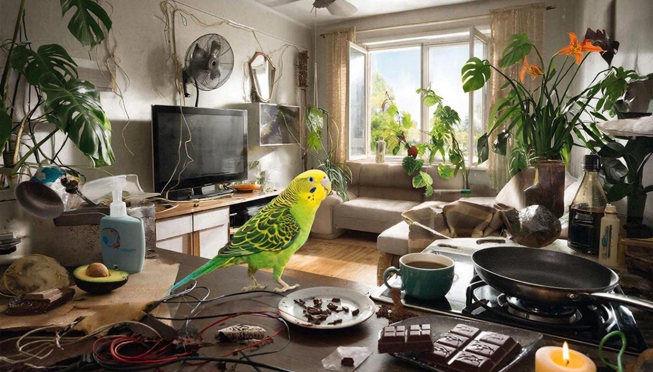 кусается попугай