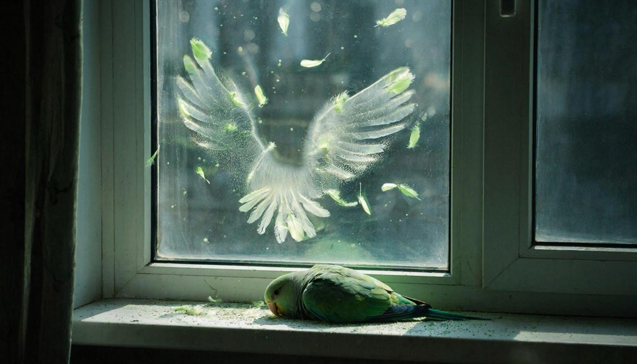 удар об окно