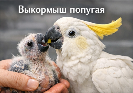 Какаду: выкормыш — ручной птенец