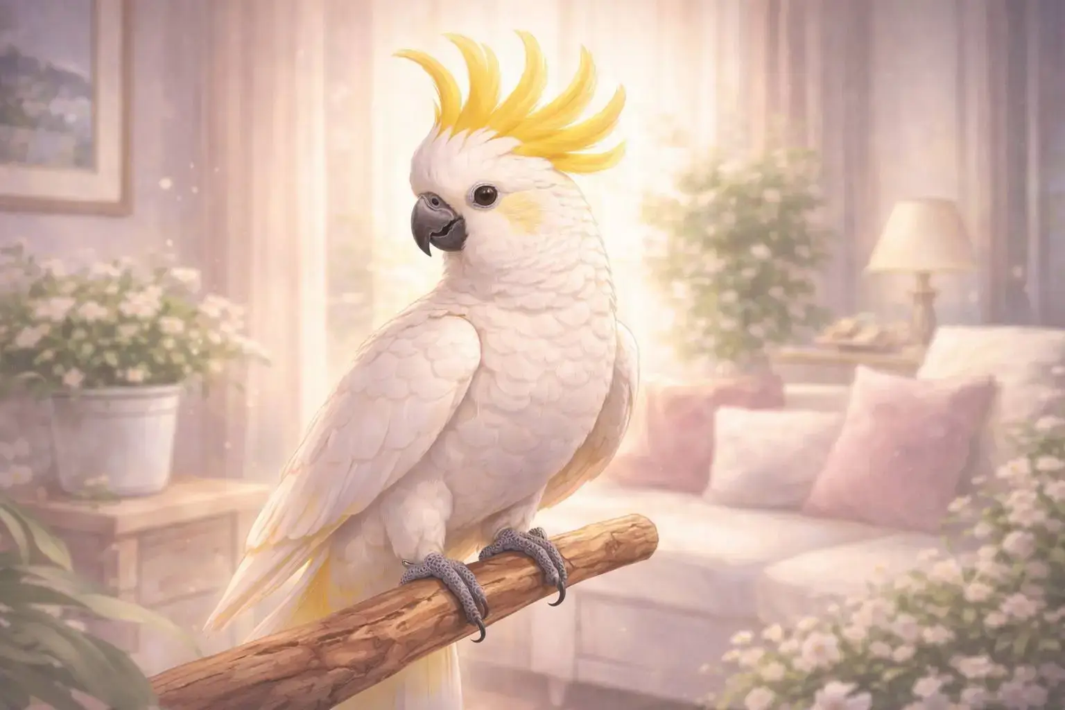 Попугай в естественном свете, премиальный стиль