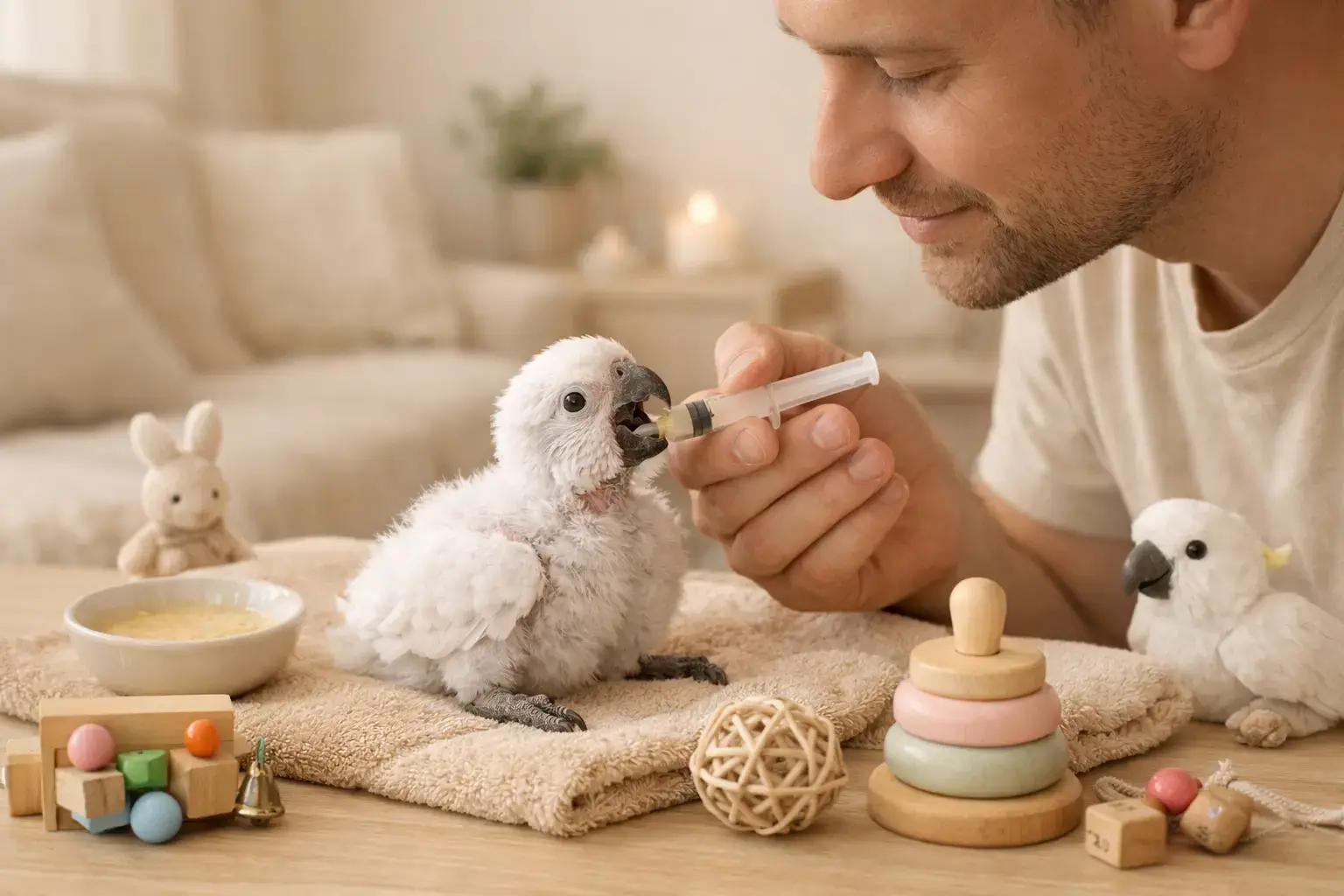 Индивидуальный выкорм птенца попугая