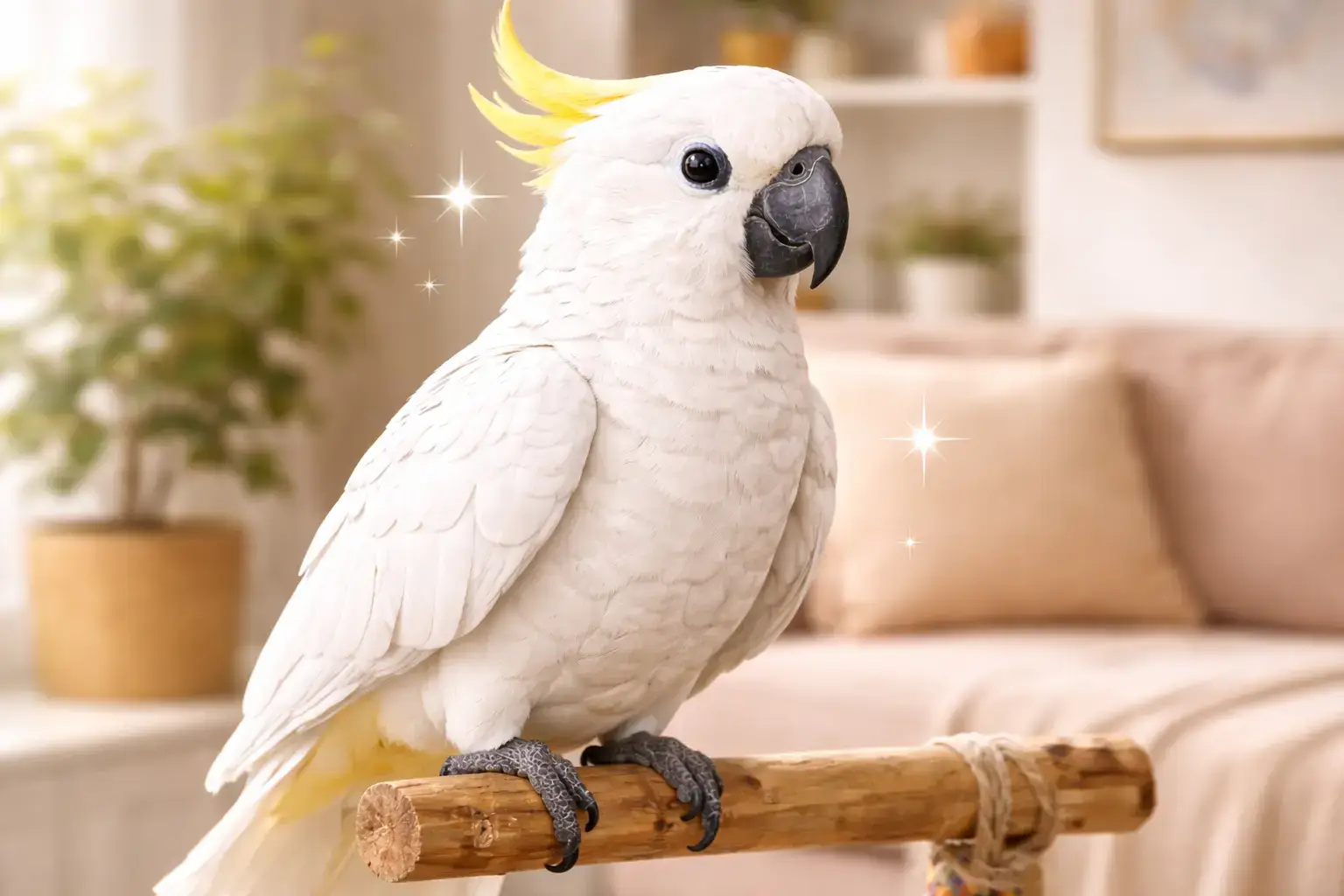 Попугай крупным планом: чистые глаза и ухоженное оперение