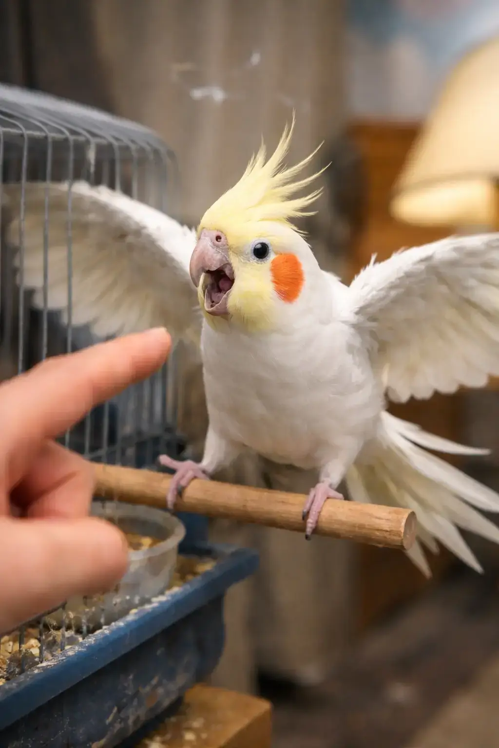 Белый какаду — укусы и защита территории