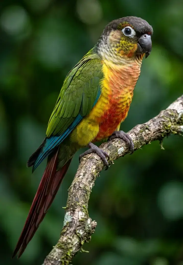 Попугай Пиррура Хипоксанта — желтобокий зеленощёкий попугай Pyrrhura molinae hypoxantha, купить птенца в питомнике Золотой Какаду