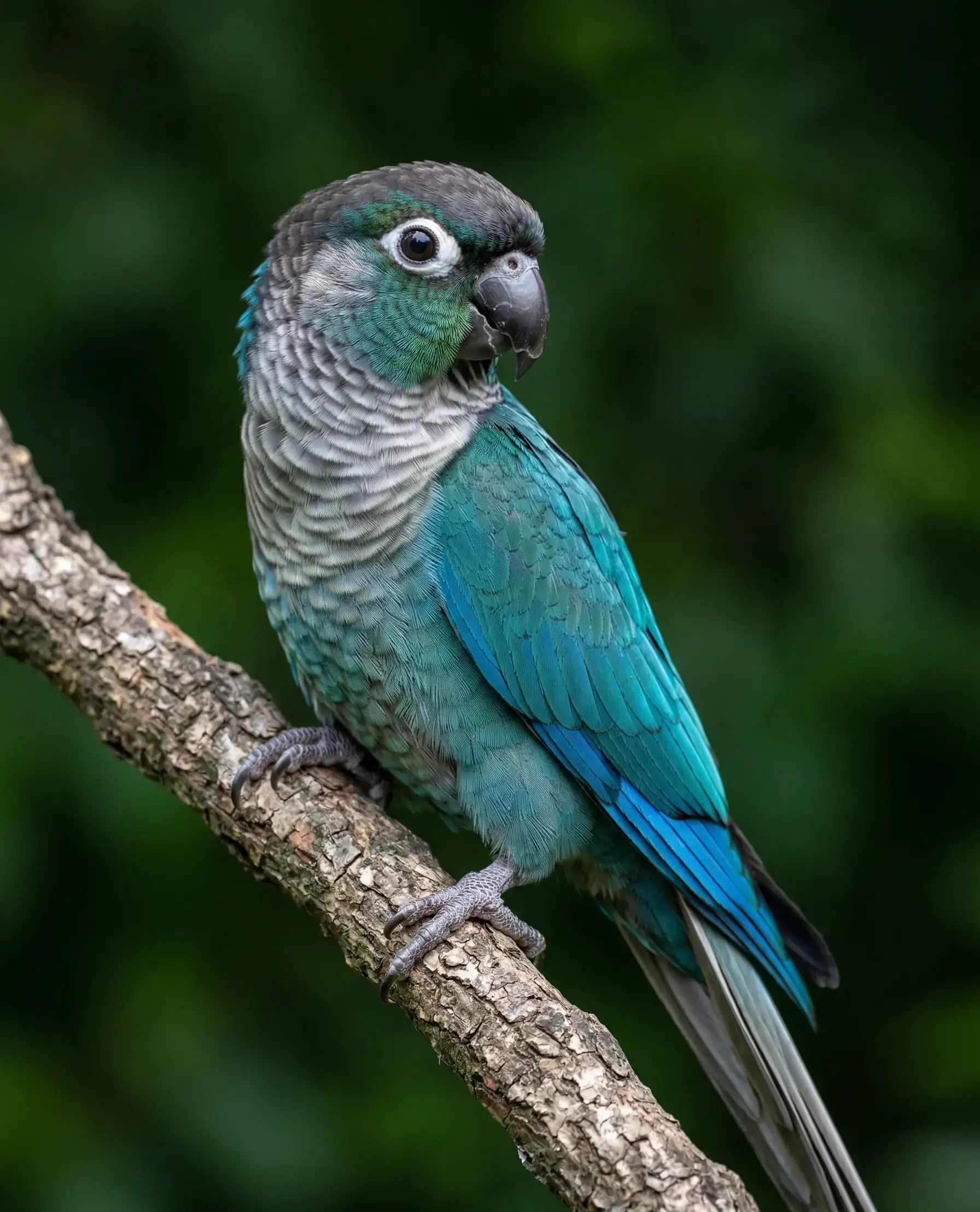 Попугай Пиррура Молине Тиркес — бирюзовая мутация зеленощёкого попугая Pyrrhura molinae turquoise, купить птенца в питомнике Золотой Какаду