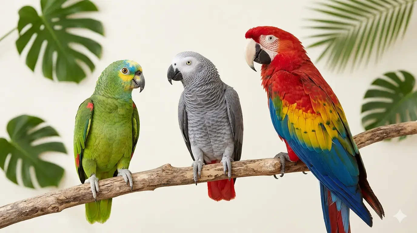 Виды попугаев — сравнение и выбор